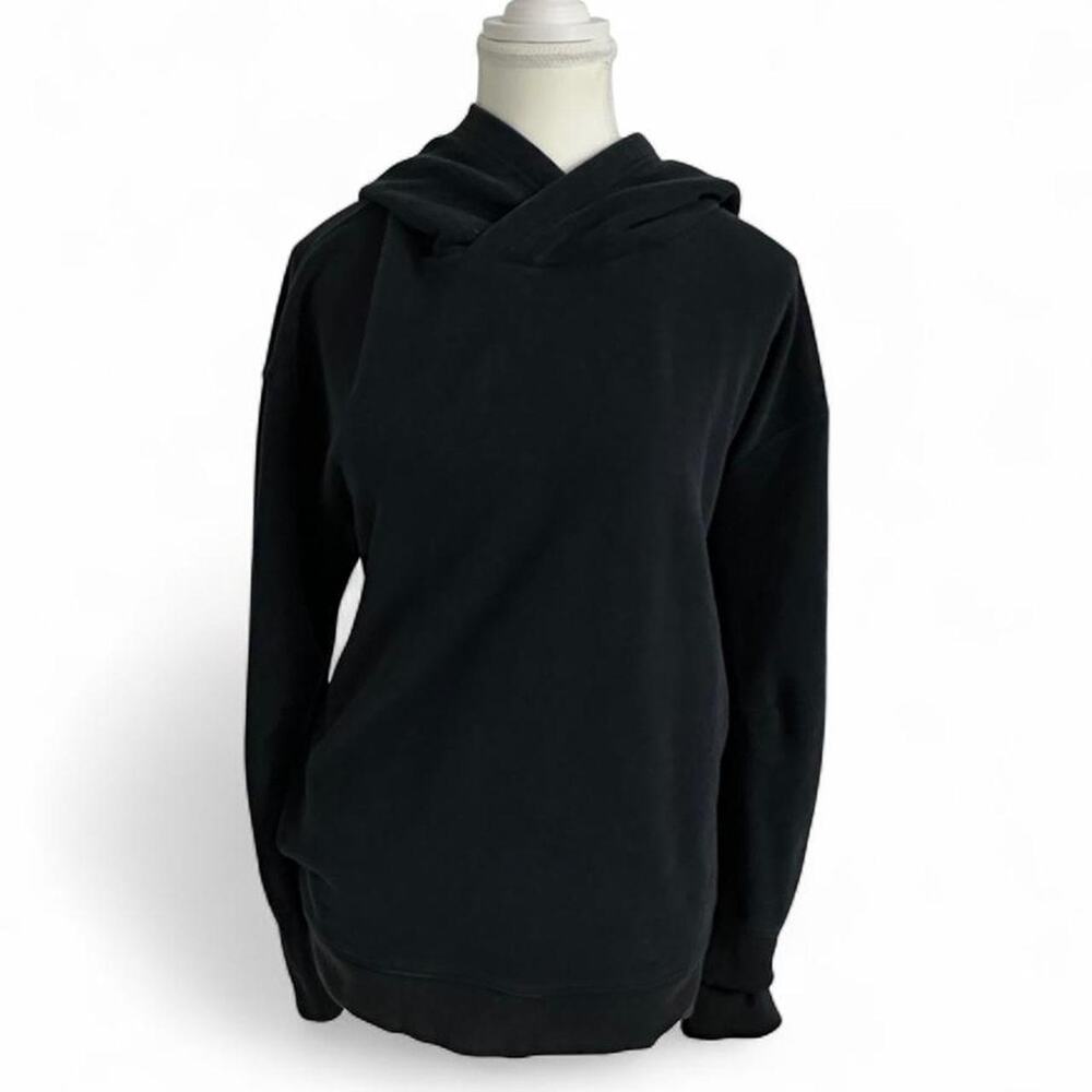 Free People Black Cotton Hoodie Size Medium Relaxed Fit Super Comfy Lightweight
